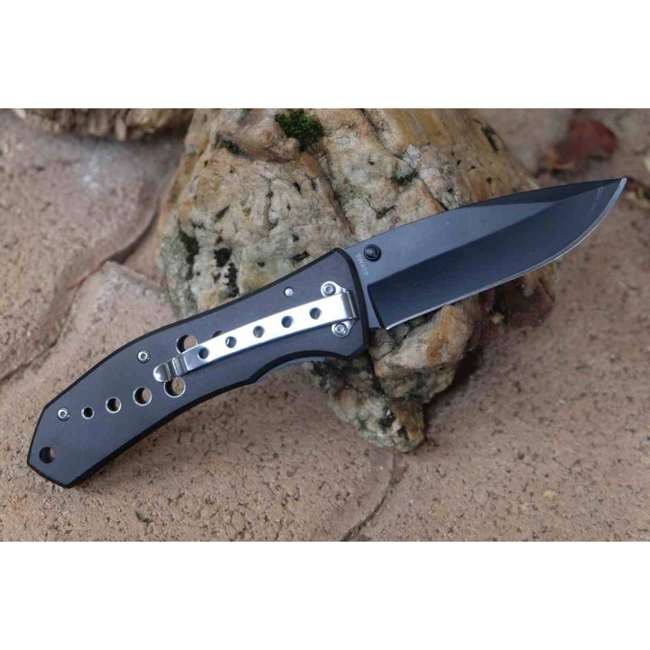 Couteau Smith&Wesson Extreme Ops Lame Acier Inox Manche Alu Noir Linerlock Clip SWA10CP - Livraison Gratuite