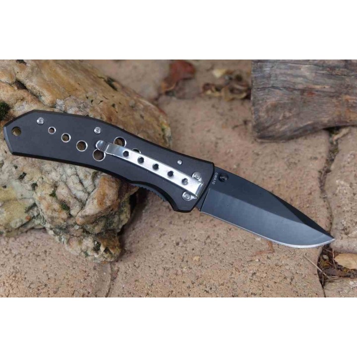 Couteau Smith&Wesson Extreme Ops Lame Acier Inox Manche Alu Noir Linerlock Clip SWA10CP - Livraison Gratuite