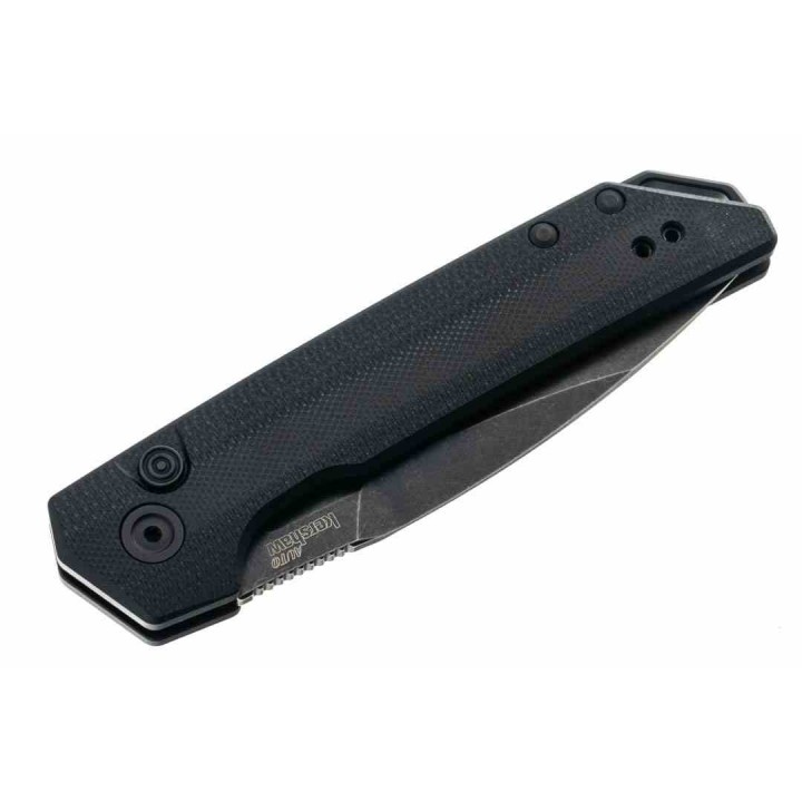 Couteau Automatique Kershaw Launch Iridium Lame Acier CPM-MagnaCut Manche G10/Alu Button Lock USA KS7038G10 - Livraison Gratuite