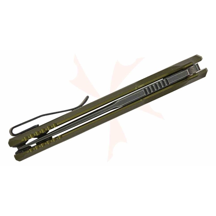 Couteau Automatique Kershaw Launch 22 Lame Acier CPM-MagnaCut Manche Green Alu/Micarta Button Lock USA KS7205 - Livraison Gratui