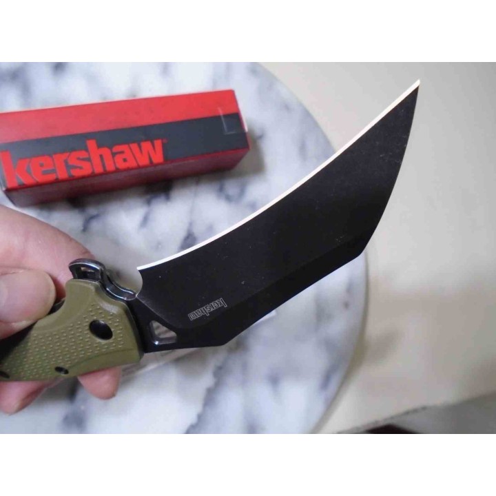 Couteau A/O Kershaw Dawnstar Lame Acier 8Cr13MoV Manche Olive GFN Liner Lock Clip KS1423OL - Livraison Gratuite