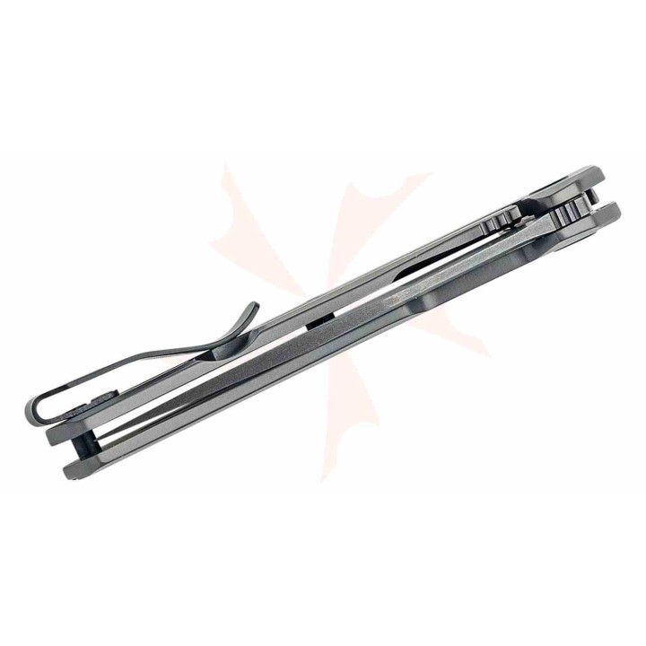 Couteau A/O Kershaw Flyby Lame Acier D2 Black Manche Acier Gris Frame Lock KS1404X - Livraison Gratuite