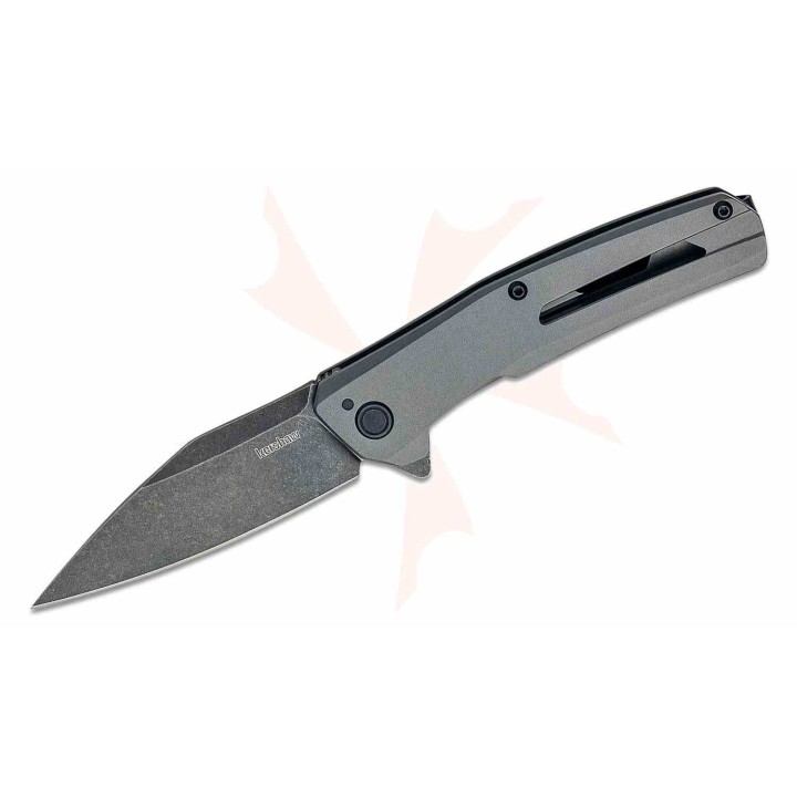 Couteau A/O Kershaw Flyby Lame Acier D2 Black Manche Acier Gris Frame Lock KS1404X - Livraison Gratuite