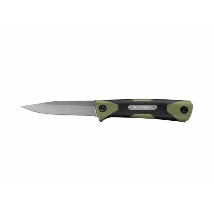 Couteau OLFA WORKS SANGA Bushcraft Lame Acier 13Cr Manche & Etui Polypropylène Made Japan OWBCK1OD Livraison Gratuite