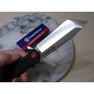 Couteau Smith&Wesson Big Benji Lame Tanto Acier 8Cr13MoV Manche G10/Steel Framelock Clip SW1193145 - Livraison Gratuite