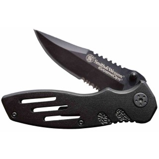 Couteau Smith&Wesson Extreme Ops Acier Carbone/Inox Manche Aluminium Linerlock SWA24S - Livraison Gratuite