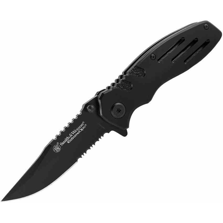 Couteau Smith&Wesson Extreme Ops Acier Carbone/Inox Manche Aluminium Linerlock SWA24S - Livraison Gratuite