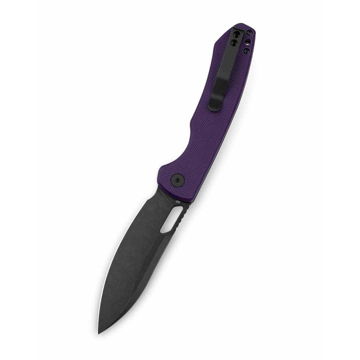 Couteau BESTECHMAN FIREBIRD Lame Acier D2 Acier D2 Manche Purple G10 Button Lock BTKMK05D - Livraison Gratuite