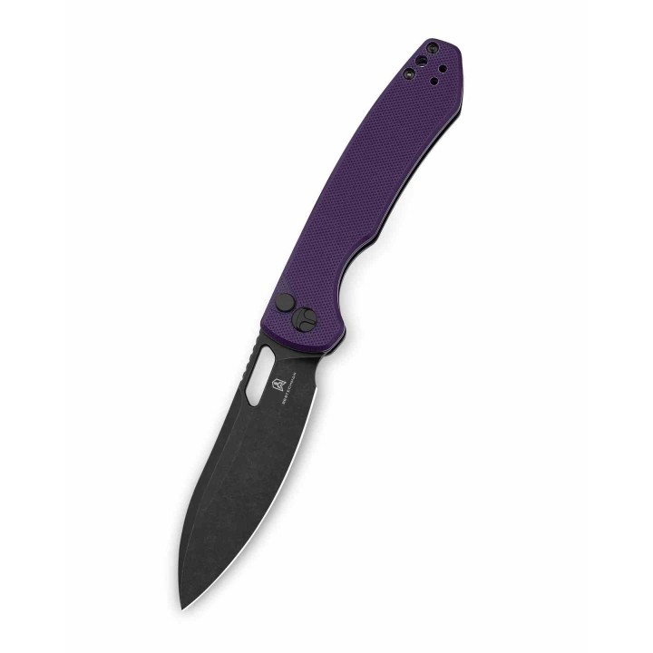 Couteau BESTECHMAN FIREBIRD Lame Acier D2 Acier D2 Manche Purple G10 Button Lock BTKMK05D - Livraison Gratuite