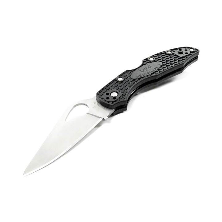 Couteau Spyderco Byrd Meadowlark2 Knife Black FRN Plain Edge Acier 8Cr13Mov BY04PBK2