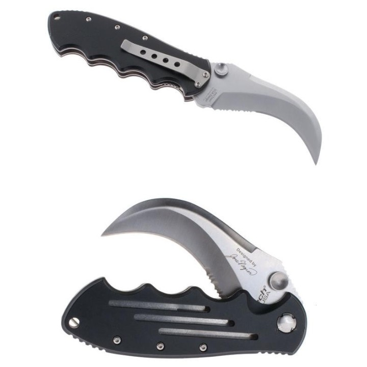 Couteau MTech Bear Claw Tactical Folding Pocket Knife Hawkbill Acier 440 Griffe Serrated M3640