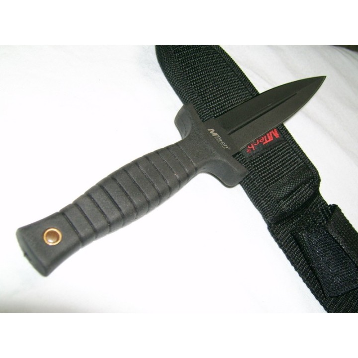 POIGNARD DAGUE DOUBLE TRANCHANT BLACK TACTICAL MTECH MT206BK