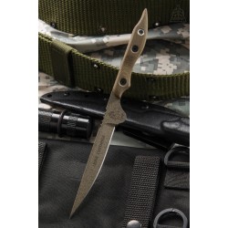 Couteau de Combat Tops Lions Toothpick Acier Carbone 1095 Manche Micarta Etui Kydex Made USA TPTOOTH01 - Livraison Gratuite