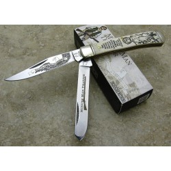 Couteau de Trappeur Minute Man Trapper Manche Os 2 Lames RR1447 - Livraison Gratuite