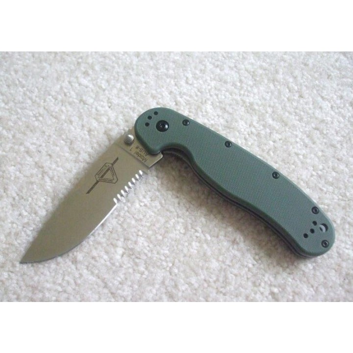 Couteau Ontario RAT-1 Tactical Folding Knife Olive Drab G-10 Handles Acier AUS-8 ON8849OD - Livraison Gratuite