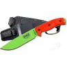 Couteau de Survie ESEE Model 6 Lame Carbone 1095 Venom Green Manche Orange G-10 Etui Kydex Made USA ES6PVG - Livraison Gratuite