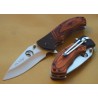 Couteau de Chasse Pliant Elk Ridge Lame Acier 440 Manche Bois & G-10 ER566SPW - Livraison Gratuite