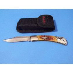 Couteau de Chasse Lame Acier 440 Manche Os Etui Nylon RR066 - Livraison Gratuite