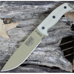 Couteau ESEE6 Dark Earth Acier Carbone 1095 Manche Micarta Etui Abs + Clip Made USA ES6PDE - Livraison Gratuite