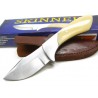 Couteau de Chasse Skinner Lame Acier Carbone/Inox Manche Os Etui Cuir PA3343 - Livraison Gratuite