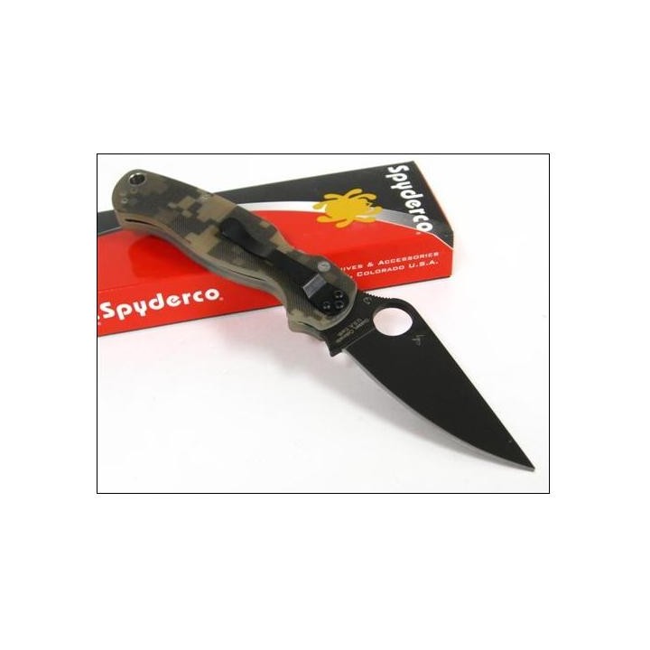 Couteau SPYDERCO PARA-MILITARY 2 Camo Acier CPM-S30V Spyderco Made In USA SC81GPCMOBK2 - Livraison Gratuite