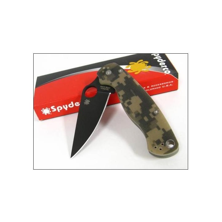 Couteau SPYDERCO PARA-MILITARY 2 Camo Acier CPM-S30V Spyderco Made In USA SC81GPCMOBK2 - Livraison Gratuite
