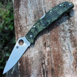 Couteau Spyderco Zome Endura 4 Lame Acier VG-10 Manche FRN Camo Made In Japan SC10ZFPGR - Livraison Gratuite