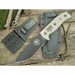 Couteau ESEE Model 5 Tactical Lame Acier Carbone 1095 Manche Micarta Etui Kydex Made In USA ES5PTG - Livraison Gratuite 