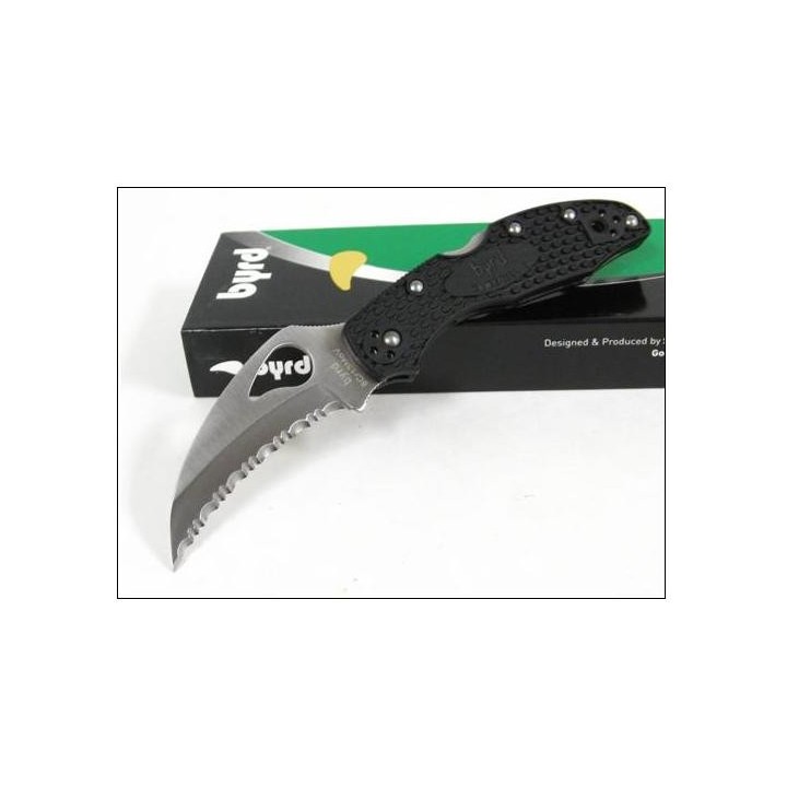 Couteau SPYDERCO BYRD HAWKBILL Black FRN HAWKBILL Serrated Acier 8Cr13Mov BY22SBK - Livraison Gratuite