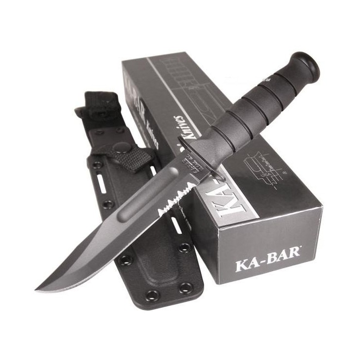 Couteau de combat KABAR FIGHTING KNIFE BLACK SERRATED Couteaux Ka-Bar Made In USA KA1214 - LIVRAISON GRATUITE
