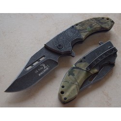 Couteau de Chasse Survie Elk Ridge A/O Acier Carbone/Inox Manche FRN Camo ERA006GC - Livraison Gratuite
