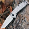 Couteau Kershaw Cathode Tanto A/O Lame Acier 4Cr14 Manche Métal Framelock KS1324 - Livraison Gratuite