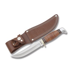 Couteau de Chasse Marbles Skinner Lame Acier Carbone Inox Manche Cuir Etui Cuir MR397 - Livraison Gratuite