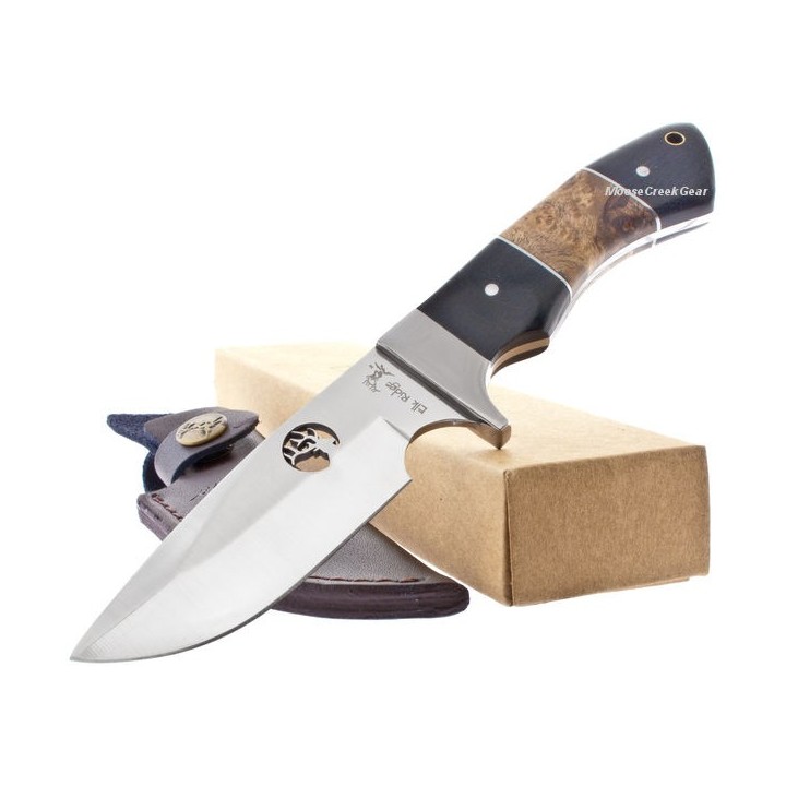 Couteau de Chasse Elk Ridge Hunter Manche en bois différents Acier 440 Housse Cuir ER073 - Livraison Gratuite