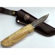 Couteau Marttiini New Handy Lame Carbone Manche Bois Etui Cuir Made In Finland MN511017 - Livraison Gratuite