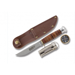 Couteau de Survie Chasse Marble’s Hunter Survival Set Acier 440 Manche & Etui Cuir MR303 - Livraison Gratuite