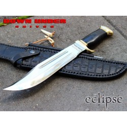 Couteau Bowie Crocodile Dundee The Down Under Eclipse Acier Carbone 1095 Manche & Etui Cuir DUKCDE - Livraison Gratuite