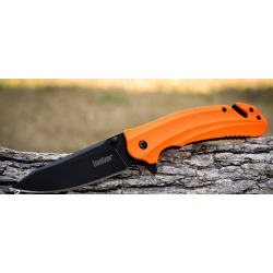 Couteau Kershaw Barricade A/O Lame Acier 8Cr13MoV Manche GFN Orange KS8650 - Livraison Gratuite