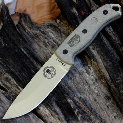 Couteau ESEE Model 5 Desert Tan Lame Acier Carbone 1095 Manche Micarta Etui Kydex Made In USA ES5PDT - Livraison Gratuite