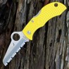 Couteau Spyderco Manbug Salt Lame Acier H1 Serrated Manche Yellow FRN Lockback Made Japan SCMYLS - Livraison Gratuite