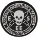 ESRATPATCH ESEE Rat Patch 2 5/8" diameter. Black and white PVC rubber construction. Velcro back.