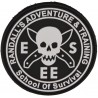 ESRATPATCH ESEE Rat Patch 2 5/8" diameter. Black and white PVC rubber construction. Velcro back.