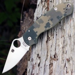 Couteau Spyderco Para Military 3 Camo Lame Acier CPM-S30V Manche G-10 Camo Made In USA SC223GPCMO - Livraison Gratuite