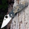 Couteau Spyderco Para Military 3 Camo Lame Acier CPM-S30V Manche G-10 Camo Made In USA SC223GPCMO - Livraison Gratuite