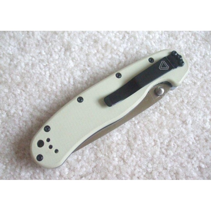 Couteau Ontario RAT-1 Tactical Folding Knife Desert Tan G-10 Handles Acier AUS-8 ON8849DT - Livraison Gratuite