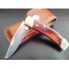 Couteau Schrade Uncle Henry Smoky Acier 7Cr17 Manche Bois Lockback Etui Cuir SCHLB5 - Livraison Gratuite