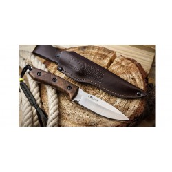 Couteau Kizlyar Corsair Lame Acier AUS-8 Manche Walnut Etui Cuir Made In Russia KK0100 - Livraison Gratuite