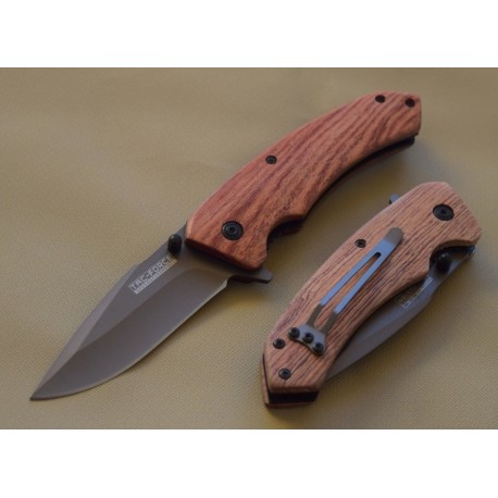 LOT DE 3 Couteau Tac Force A/O Gentleman Urban Lame Acier Inox Manche Bois TF922 - Livraison Gratuite