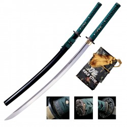 Sabre de Samourai Cold Steel Dragonfly Katana Lame Acier Carbone 1055 Manche Peau de Raie Etui Bois CS88DK - Livraison Gratuite