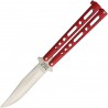 Couteau Papillon Ballisong Butterfly Bear & Son Red Lame Acier 440 Manche Zinc Made USA BC117R - Livraison Gratuite